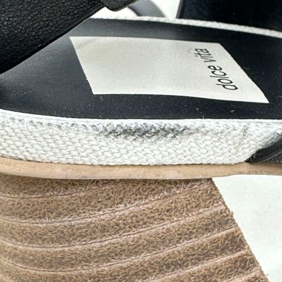 New Dolce Vita Paytin Leather Strappy Sandals Black Women 8 NWOB Block Heel FLAW - Picture 6 of 13